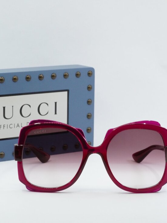 Gucci GG1431S 003 Women Square Sunglasses - Transparent Dark Cyclamen main image 7